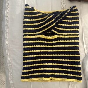 Striped Yellow and Black Knit Top